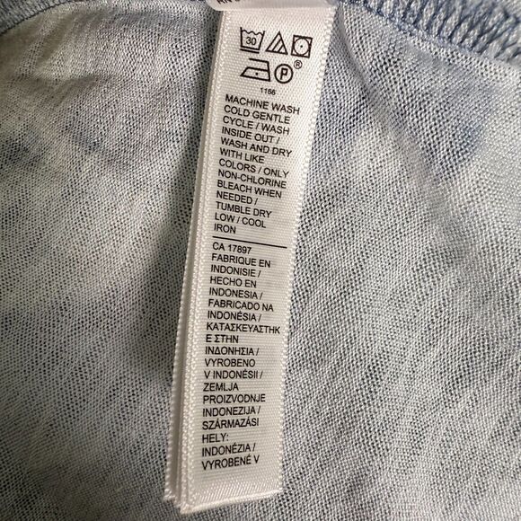 Athleta Breezy Tank Size XL Blue White Watercolor, Side Slits, Workout, Relaxing - Picture 11 of 13